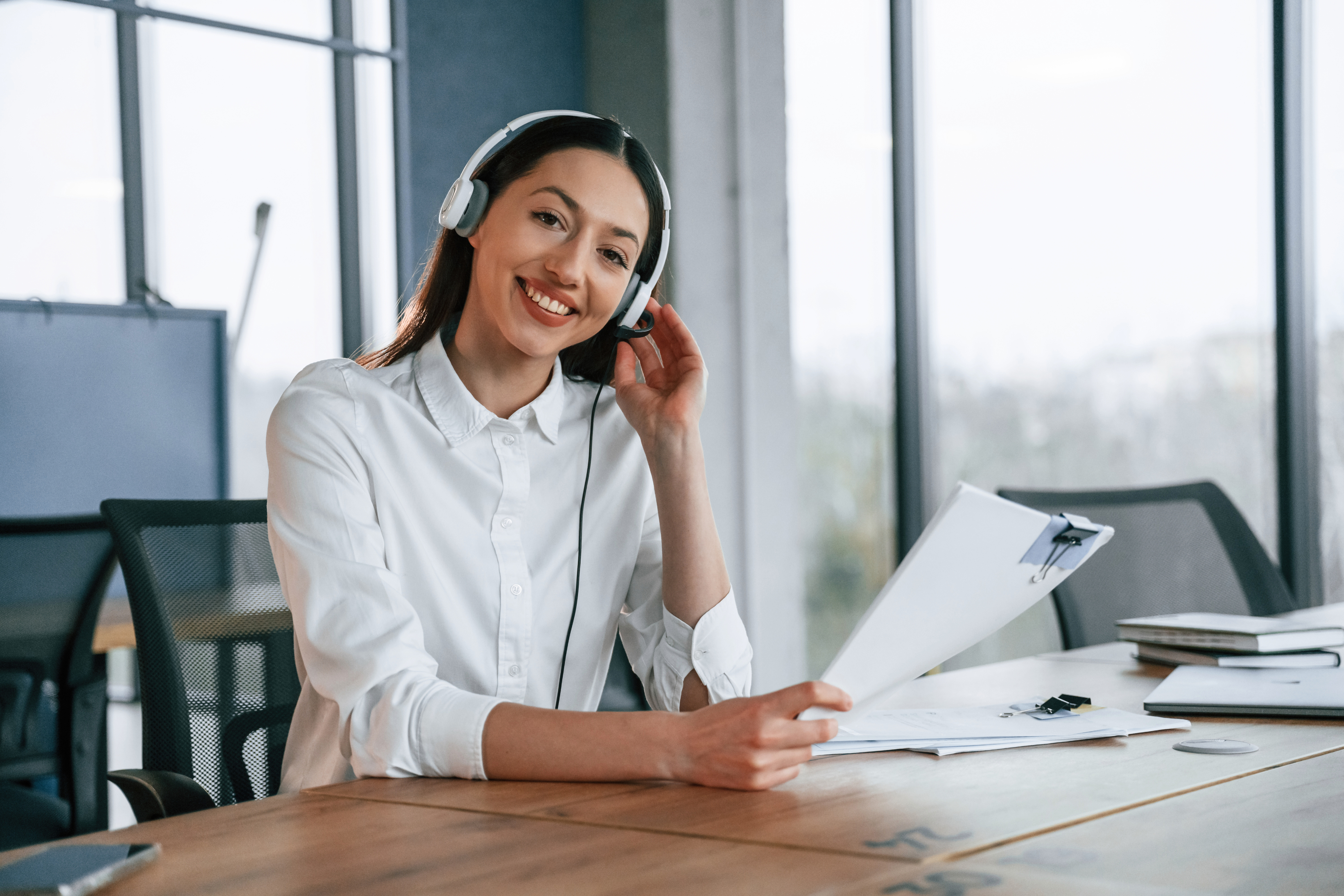 Woman with headphones
